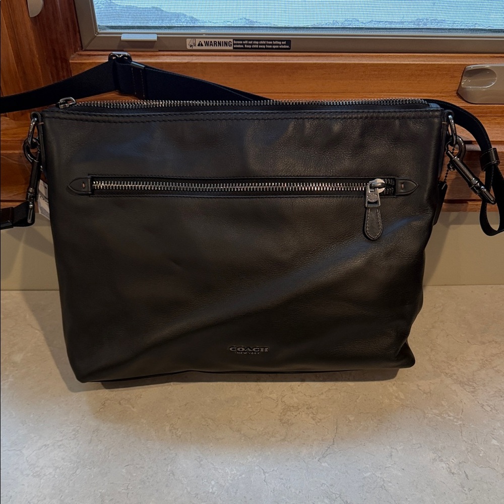 Coach Black Leather Messenger Crossbody